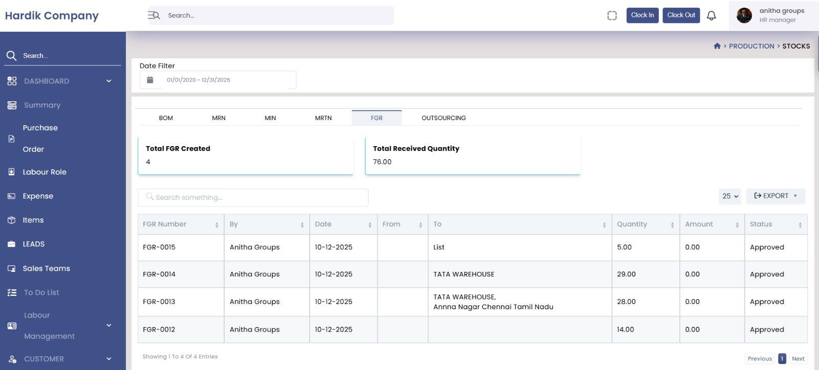 Process Base Production